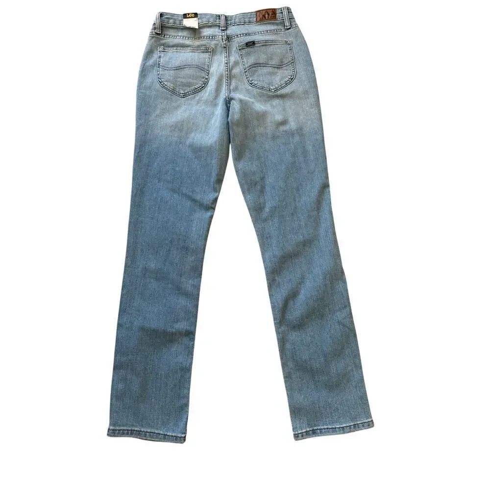 NWT - LEE faded Blue Jeans, size 8 TALL/LONG; straight leg